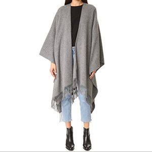 Acne Studios Apolo Fringe Poncho in Grey